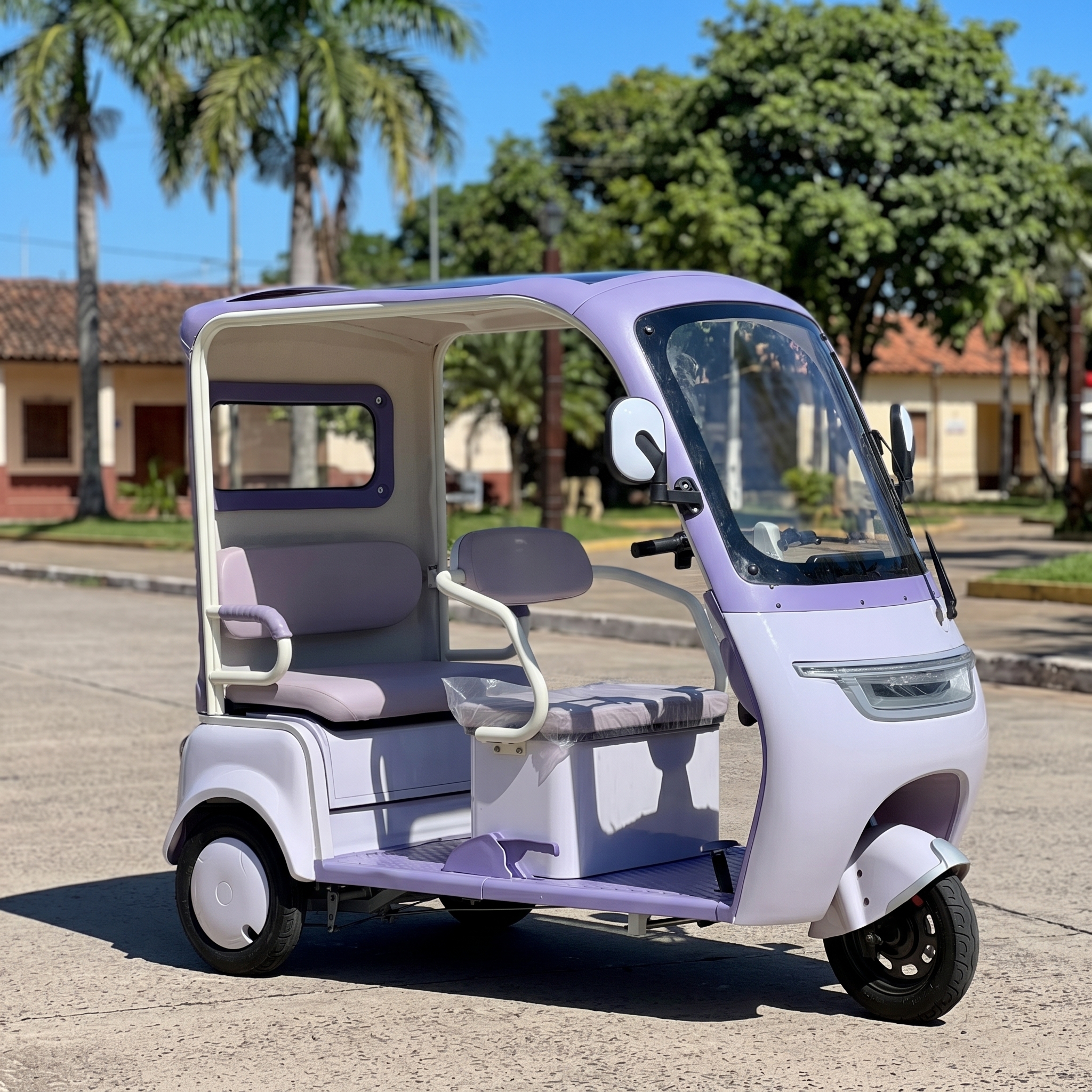 Trimoto eléctrica familiar con panel solar Green Center